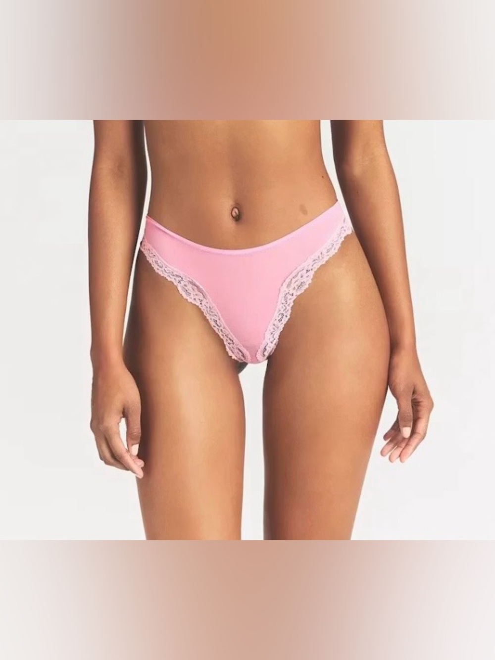 SKIMS Bubblegum Tonal Fits Everybody Lace Tanga Panty
